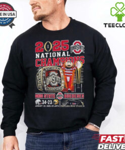 Official 2025 National Champions Ohio State Buckeyes 34 13 Jan 20 2025 Atlanta Mascot Ring Shirt