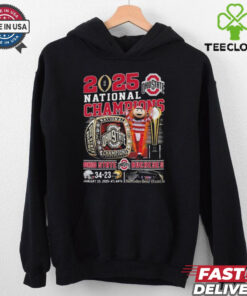 Official 2025 National Champions Ohio State Buckeyes 34 13 Jan 20 2025 Atlanta Mascot Ring Shirt