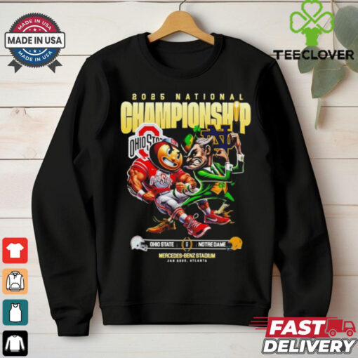 Official 2025 National Championship Ohio State Buckeyes vs Notre Dame Fighting Irish Mascots Mercedes Benz Stadium shirt