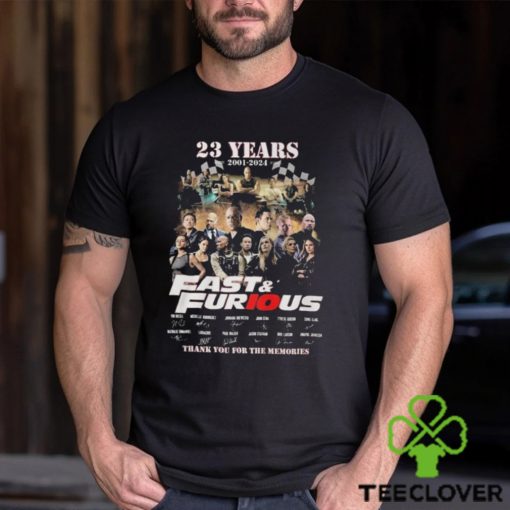 Official 23 years 2001 2024 fast and furious thank you for the memories T hoodie, sweater, longsleeve, shirt v-neck, t-shirt