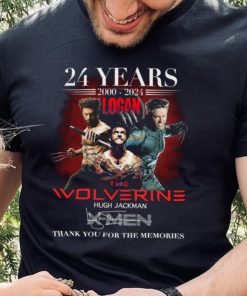 Official 24 years 100 2024 logan the wolverine hugh jackman thank you for the memories shirt