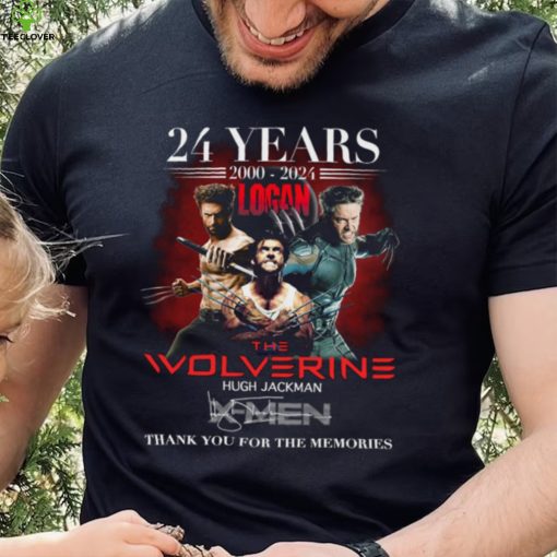 Official 24 years 100 2024 logan the wolverine hugh jackman thank you for the memories hoodie, sweater, longsleeve, shirt v-neck, t-shirt