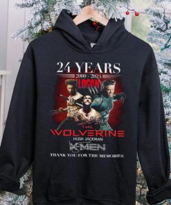 Official 24 years 100 2024 logan the wolverine hugh jackman thank you for the memories hoodie, sweater, longsleeve, shirt v-neck, t-shirt