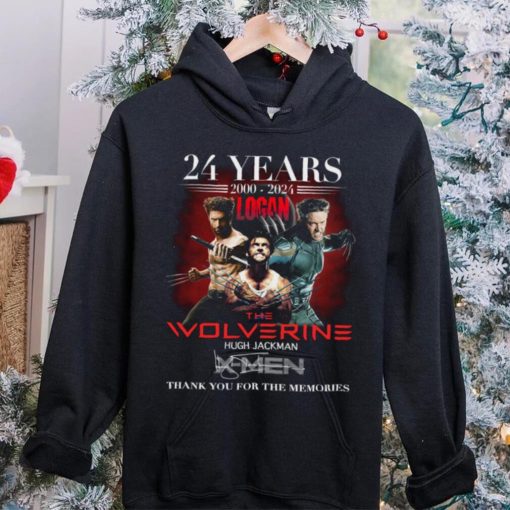 Official 24 years 100 2024 logan the wolverine hugh jackman thank you for the memories hoodie, sweater, longsleeve, shirt v-neck, t-shirt