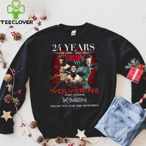 Official 24 years 100 2024 logan the wolverine hugh jackman thank you for the memories hoodie, sweater, longsleeve, shirt v-neck, t-shirt