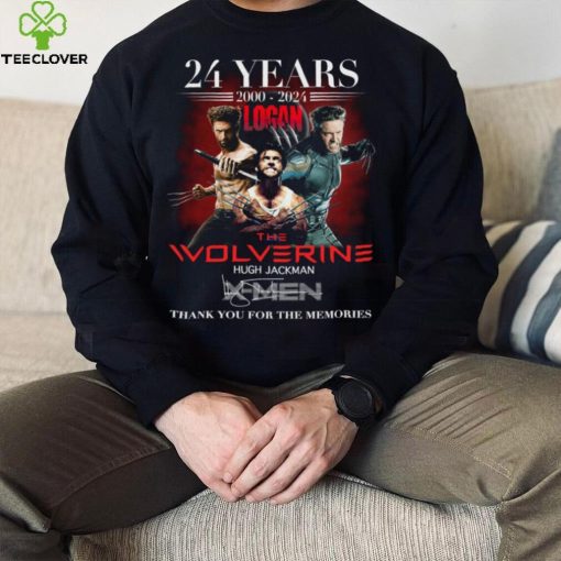 Official 24 years 100 2024 logan the wolverine hugh jackman thank you for the memories hoodie, sweater, longsleeve, shirt v-neck, t-shirt