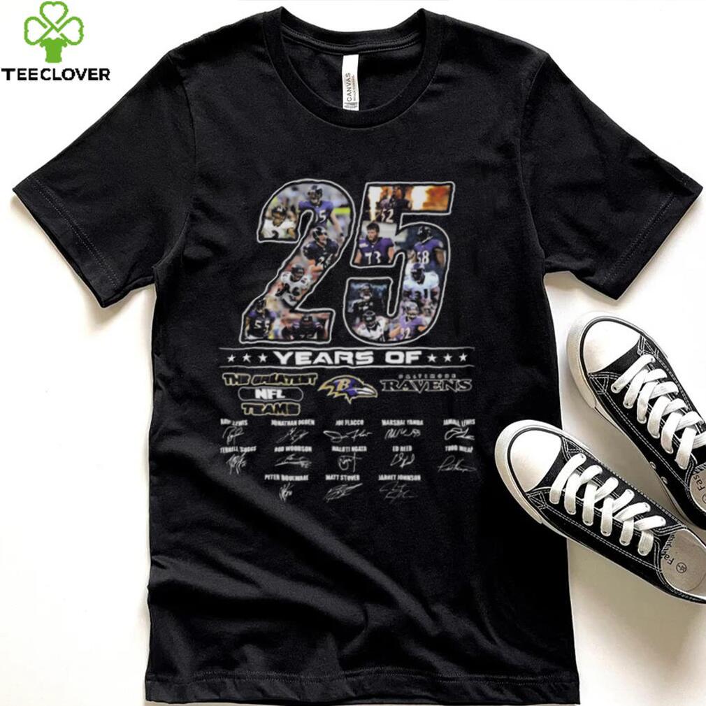 Official 25 years of the Greatest NFL Team Baltimore Ravens signatures shirt