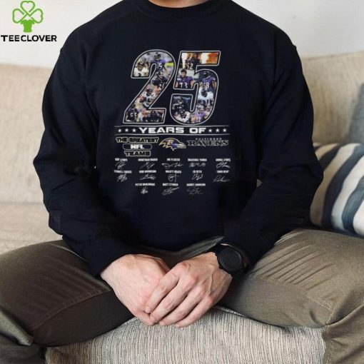 Official 25 years of the Greatest NFL Team Baltimore Ravens signatures hoodie, sweater, longsleeve, shirt v-neck, t-shirt