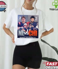 Official 3 Pick 2024 New England Patriots vs. 1 Pick 2024 Chicago Bears Sunday November 10 Poster t shirt