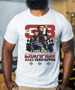 Official 3 Times World Champion Max3 Verstappen 33 T Shirt