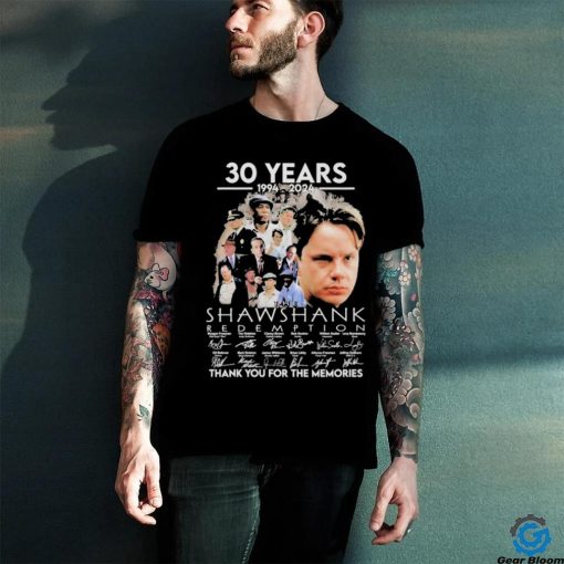 Official 30 Years 1994 2024 Shawshank Redemption Thank You For The Memories Signatures Shirt