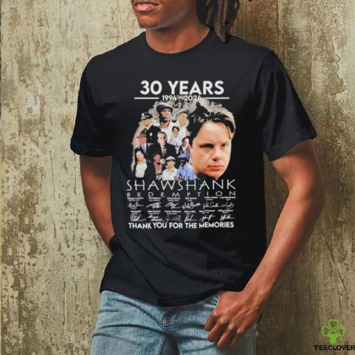 Official 30 Years 1994 2024 Shawshank Redemption Thank You For The Memories Signatures Shirt