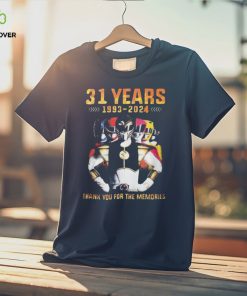 Official 31 Years 1993 2024 Power Rangers Thank You For The Memories Signatures Shirt