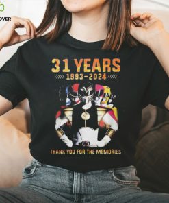 Official 31 Years 1993 2024 Power Rangers Thank You For The Memories Signatures Shirt