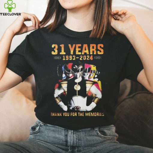 Official 31 Years 1993 2024 Power Rangers Thank You For The Memories Signatures Shirt