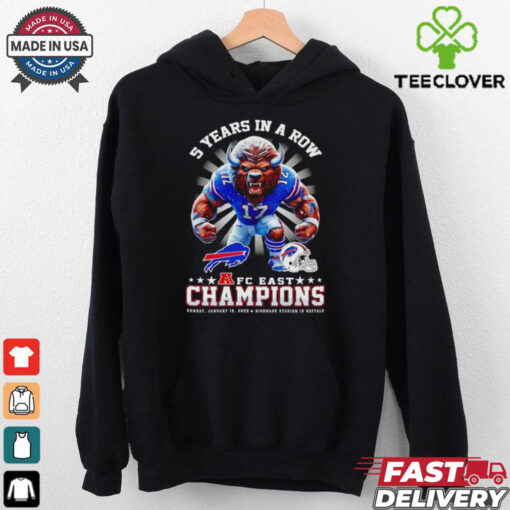 Official 5 years in a row AFC East Champions mascot shirt