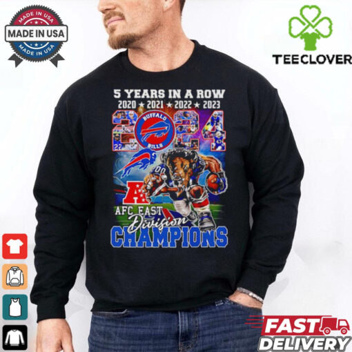 Official 5 years in a row Buffalo Bills 2024 AFC East Division Champions mascot shirt