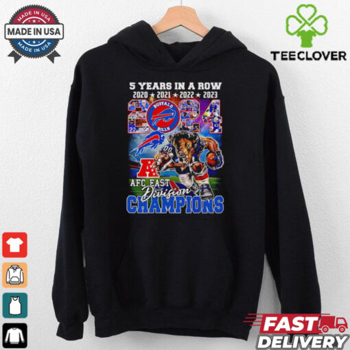 Official 5 years in a row Buffalo Bills 2024 AFC East Division Champions mascot shirt