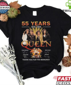 Official 55 Years 190 2025 Queen Band Thank You For The Memories Signatures Shirt