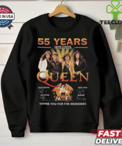 Official 55 Years 190 2025 Queen Band Thank You For The Memories Signatures Shirt