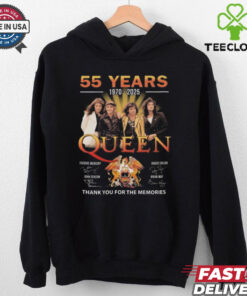 Official 55 Years 190 2025 Queen Band Thank You For The Memories Signatures Shirt