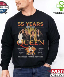 Official 55 Years 190 2025 Queen Band Thank You For The Memories Signatures Shirt