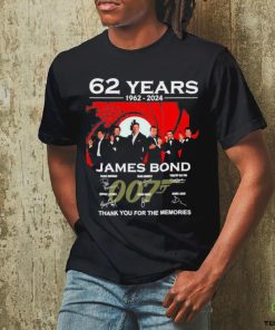 Official 62 years 1962 2024 james bond thank you for the memories 2023 shirt