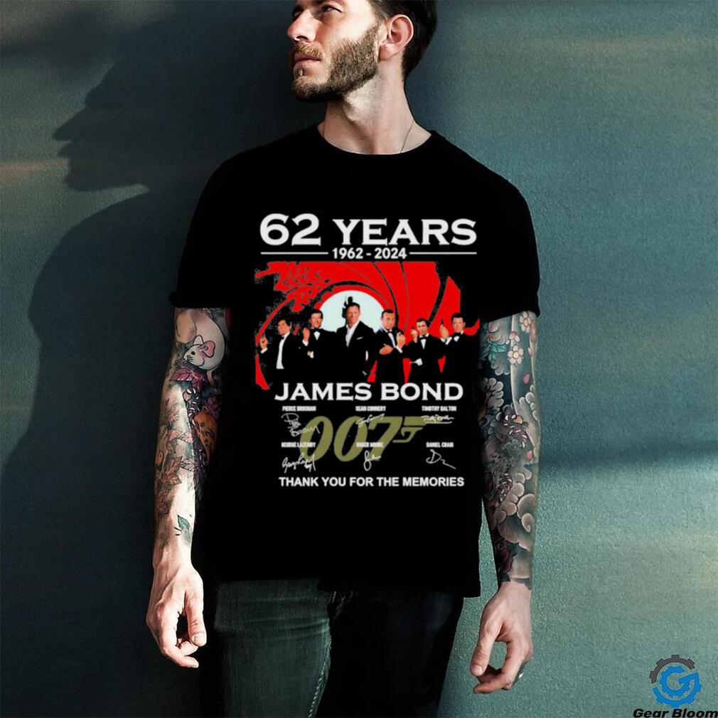 Official 62 years 1962 2024 james bond thank you for the memories 2023 shirt Official 62 years 1962 2024 james bond thank you for the memories 2023 shirt