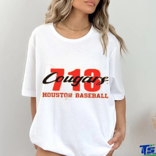 Official 713 Cougars Houston Baseball Long Sleeve Tee Shirt