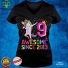 Official 9 Years Old Unicorn Dabbing 9th Birthday Girl Unicorn Party T Shirt 3