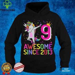 Official 9 Years Old Unicorn Dabbing 9th Birthday Girl Unicorn Party T Shirt 3