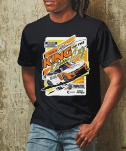 Official A.J. Allmendinger Checkered Flag Sports Heather Gray 2023 Bank of America ROVAL 400 Race Winner T Shirt