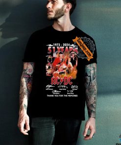 Official ACDC 51 Years Of Rock Thank You For The Memories 1973 2024 T Shirt