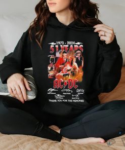 Official ACDC 51 Years Of Rock Thank You For The Memories 1973 2024 T Shirt