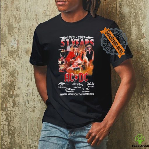 Official ACDC 51 Years Of Rock Thank You For The Memories 1973 2024 T Shirt