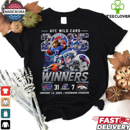 Official AFC Wild Card 2025 Winners Buffalo Bills Beat Denver Broncos Mascot Shirt