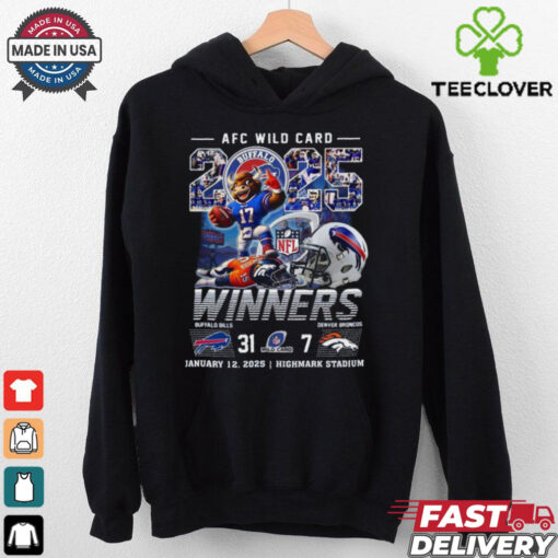Official AFC Wild Card 2025 Winners Buffalo Bills Beat Denver Broncos Mascot Shirt