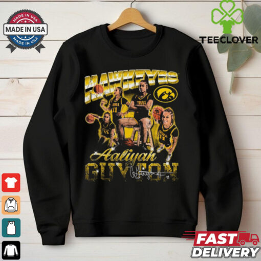 Official Aaliyah Guyton Iowa Hawkeyes 90s Graphic Signature t shirt