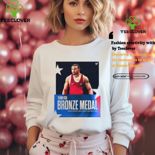 Official Aaron Brooks Team USA Bronze Medal Men’s Wrestling 86Kg Final Paris Olympic 2024 Poster t shirt