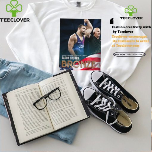 Official Aaron Brooks Team USA Bronze Medal Wrestling Men’s Freestyle 86Kg Paris Olympic 2024 Poster t shirt
