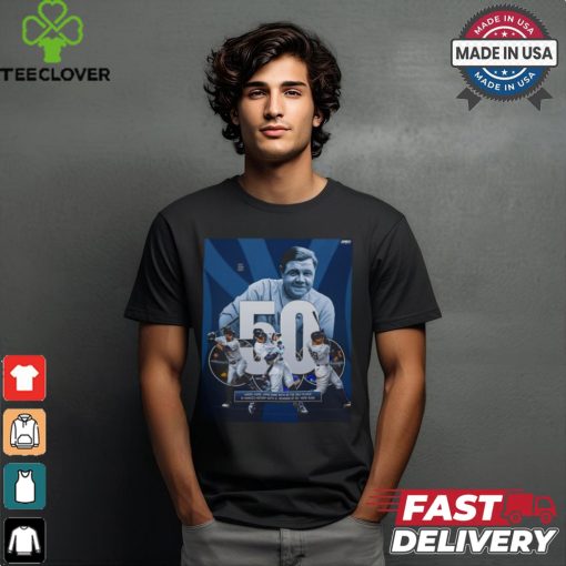 Official Aaron Judge Joins Babe Ruth As The Only Player In Yankees History With 3+ Season Of 50+ Home Runs Poster t shirt