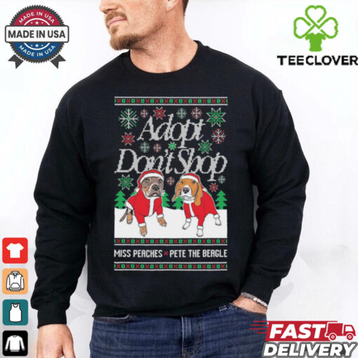 Official Adopt Don’t Shop Miss Peaches X Pete The Beagle Ugly Christmas 2024 Shirt