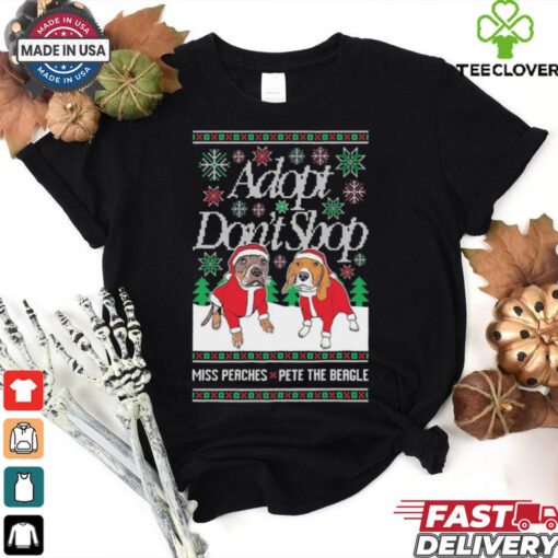 Official Adopt Don’t Shop Miss Peaches X Pete The Beagle Ugly Christmas 2024 Shirt