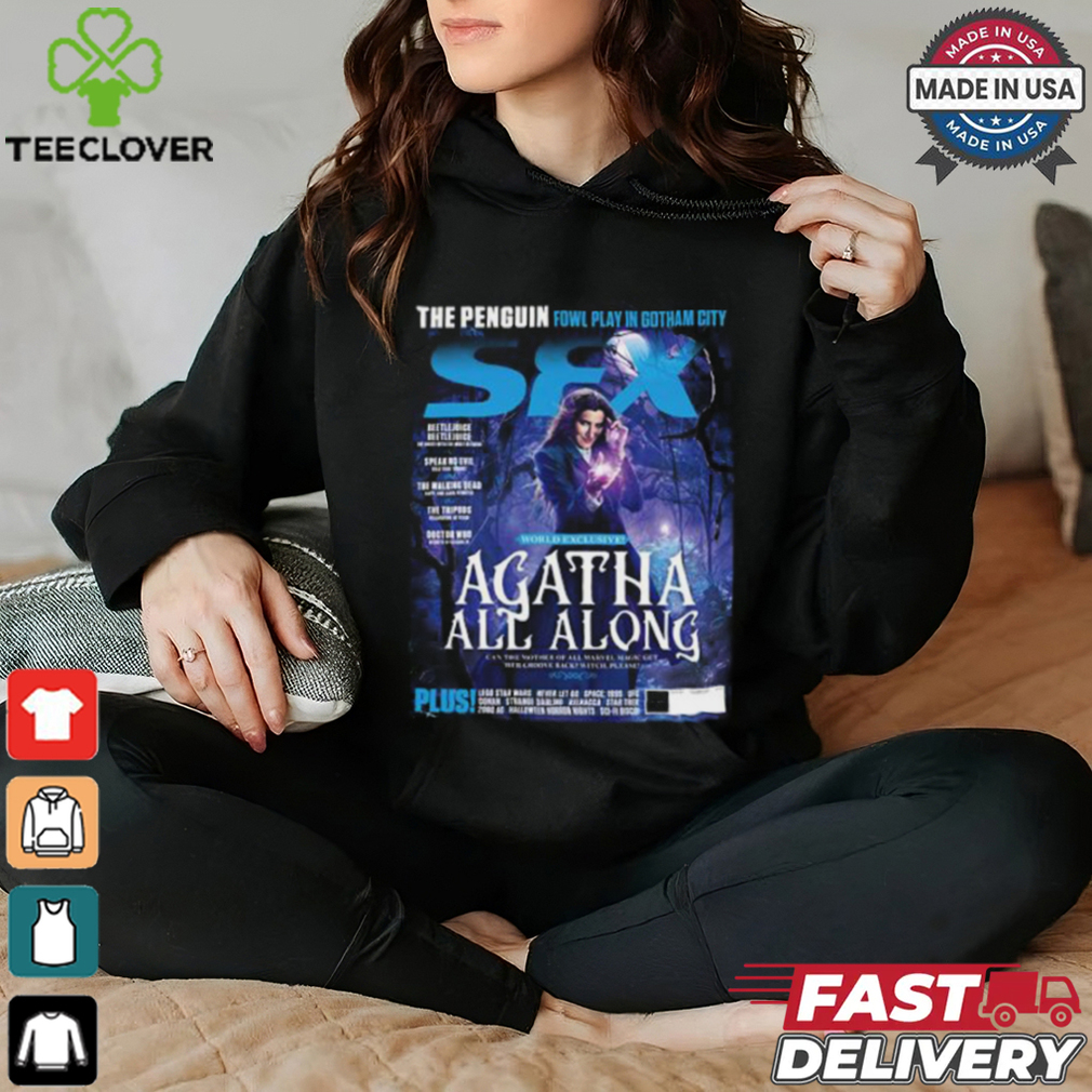 Official Agatha All Along SFX The Penguin Fowl Play In Gotham City Magazine Cover Unisex T Shirt Official Agatha All Along SFX The Penguin Fowl Play In Gotham City Magazine Cover Unisex T Shirt