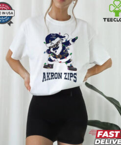 Official Akron Zips Dabbing Santa Claus Ugly Christmas Light shirt