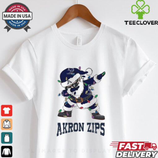Official Akron Zips Dabbing Santa Claus Ugly Christmas Light shirt