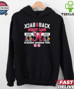 Official Alabama Crimson Tide Back 2 Back Beat LSU Tigers 2023 2024 Shirt