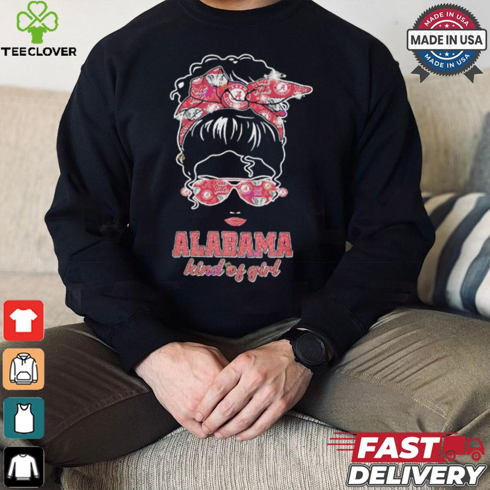 Official Alabama Crimson Tide Kind Of Girl Messy Bun Shirt Official Alabama Crimson Tide Kind Of Girl Messy Bun Shirt