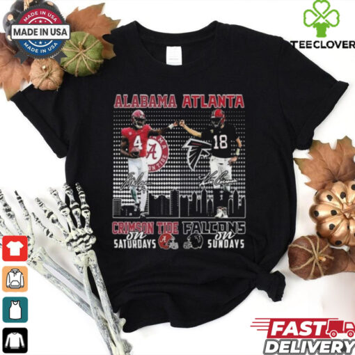 Official Alabama Crimson Tide On Saturdays Atlanta Falcons On Sundays Signatures 2024 Shirt