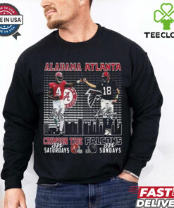 Official Alabama Crimson Tide On Saturdays Atlanta Falcons On Sundays Signatures 2024 Shirt